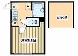 アベニーハウス 1Kの間取図画像