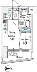 イプセ押上 7階1DKの間取り