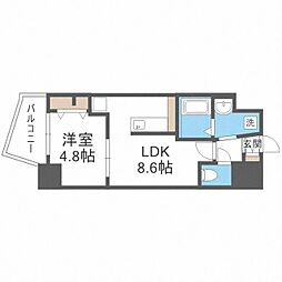 ESPERANZAOHASHI2 1LDKの間取図画像