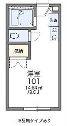 レオパレスシャルム 1Kの間取図画像