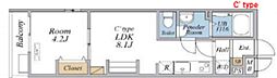 リブリ・スカイブルー 1LDKの間取図画像