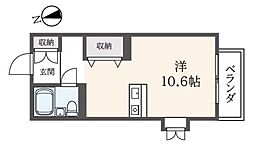 アクレール.パークサイド ワンルームの間取図画像