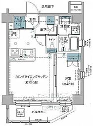 パレ・ド・ルピナス南千住I 6階1LDKの間取り