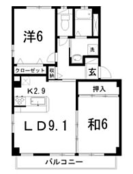 エルサンロード 2LDKの間取図画像
