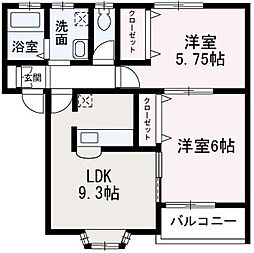 セレーブ 2LDKの間取図画像