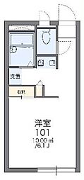 レオパレスタートル 1Kの間取図画像
