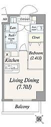 アルファコート曳舟 1LDKの間取図画像