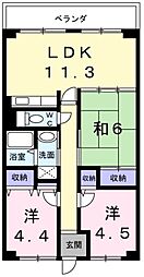 プラージュ浜寺 3LDKの間取図画像