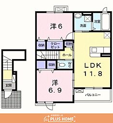 プティボヌール2 2LDKの間取図画像