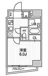 コンシェリア新橋 14階1Kの間取り