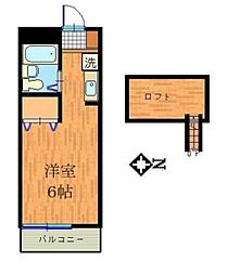 さくらハイム4 1Kの間取図画像