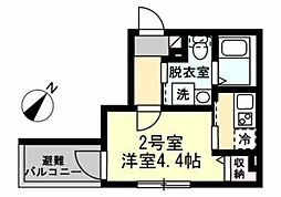 ベイルーム横浜生麦 1階1Kの間取り