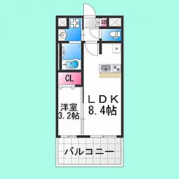 オリエンテム宿院南 1LDKの間取図画像