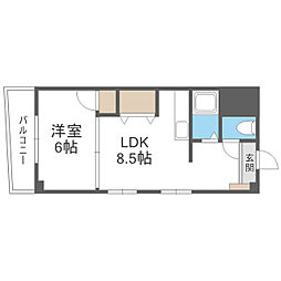 アコード住吉 1LDKの間取図画像
