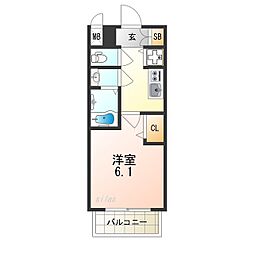 JR東海道・山陽本線 塚本駅 徒歩10分の賃貸マンション 6階1Kの間取り