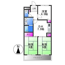 VENTVERT 2DKの間取図画像