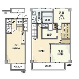 経堂セントラルマンション 4階2LDKの間取り