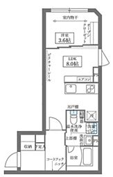 COCOCUBE大井町 1LDKの間取図画像