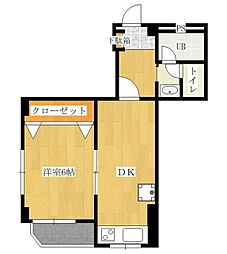 エクセル青山 1DKの間取図画像