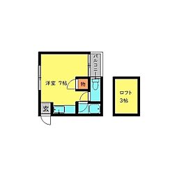 ラフォーレ春日 ワンルームの間取図画像