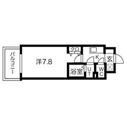 フォーリアライズ北三国ヶ丘 1Kの間取図画像