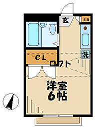 レジデンス多摩E 1Kの間取図画像