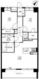 ソルカーサ 5階2LDKの間取り