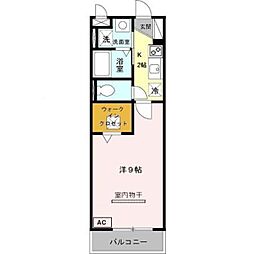 エクレール宮本 1階1Kの間取り