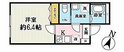 川越市稲荷町アパート 1Kの間取図画像