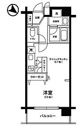 インフィニティ渋谷山手 1DKの間取図画像