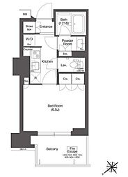 コンフォリア新中野 9階1Kの間取り