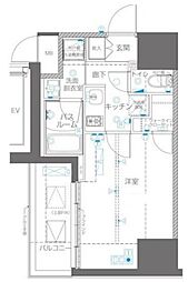 ZOOM川崎EAST 1Kの間取図画像