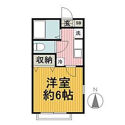 ハイツ431 1Kの間取図画像