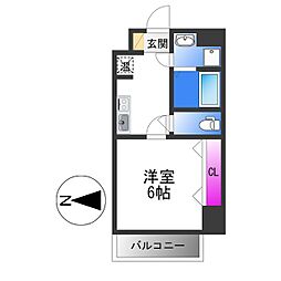 JR大阪環状線 寺田町駅 徒歩9分の賃貸マンション 4階1Kの間取り