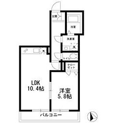 フォレストメゾン子安A 1LDKの間取図画像