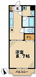 エスペランサクリア 1Kの間取図画像