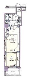 ロメック勝どき 1LDKの間取図画像