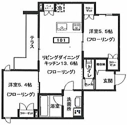 リラクスフォート 2LDKの間取図画像