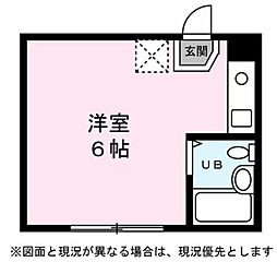 アーバンスクエア江原町Ｂ棟 1階ワンルームの間取り