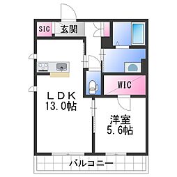 アリエス十三番丁 4階1LDKの間取り