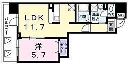 ルミナス 1LDKの間取図画像