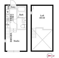 ハーモニーテラス千住緑町 ワンルームの間取図画像