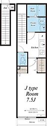 リブリ・竹の塚2 1Kの間取図画像