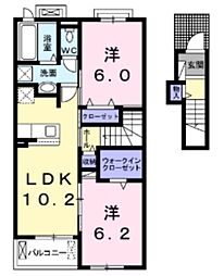 フェリス1 2LDKの間取図画像