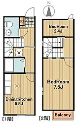 ルイトキワ 1SDKの間取り