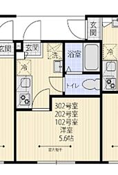 ステラ西小岩 1Kの間取図画像