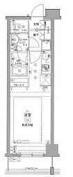 クリオ平和島 3階ワンルームの間取り
