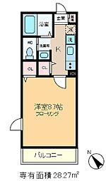 エルスタンザ赤羽 2階1Kの間取り