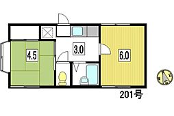 チェリーハイツ 2Kの間取図画像