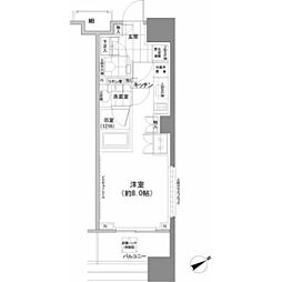 パークハビオ西新宿 ワンルームの間取図画像